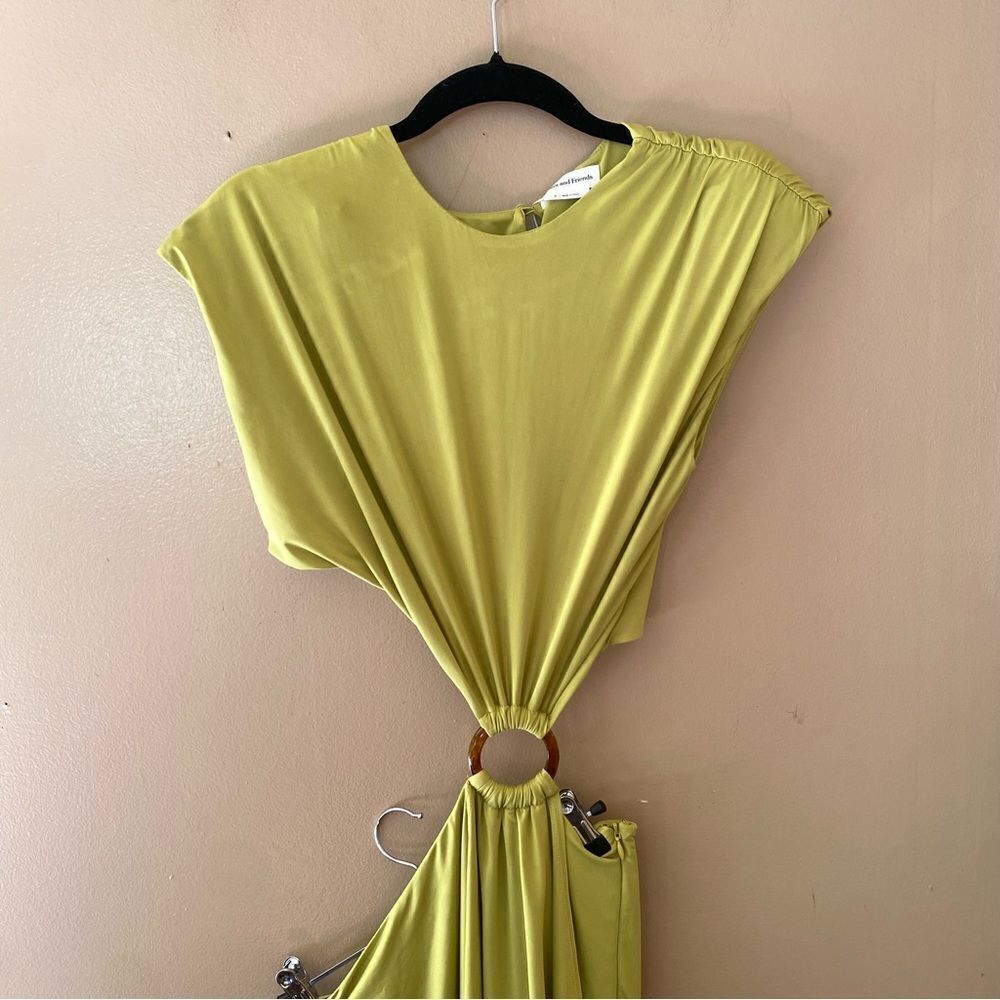 NWT Lovers and Friends encore chartreuse maxi dress cut out stretch Revolve M - Picture 12 of 12